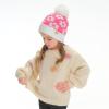 imageCC Kids Daisy Fur Pom Beanie for Boys Girls  Comfortable Soft Warm Children Youth Knit Skully Hat with Faux PomNew Candy Pink