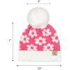 imageCC Kids Daisy Fur Pom Beanie for Boys Girls  Comfortable Soft Warm Children Youth Knit Skully Hat with Faux PomNew Candy Pink