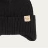 imageCC Kids Ear Flap Fur Pom Beanie for Boys Girls  Comfortable Soft Warm Children Youth Knit Skully Hat with Faux Fur PomBlack