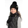 imageCC Kids Ear Flap Fur Pom Beanie for Boys Girls  Comfortable Soft Warm Children Youth Knit Skully Hat with Faux Fur PomBlack