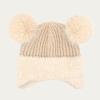 imageCC Kids Ear Flap Fur Pom Beanie for Boys Girls  Comfortable Soft Warm Children Youth Knit Skully Hat with Faux Fur PomDouble Pom  Beige