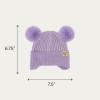imageCC Kids Ear Flap Fur Pom Beanie for Boys Girls  Comfortable Soft Warm Children Youth Knit Skully Hat with Faux Fur PomDouble Pom  Lavender
