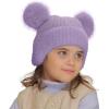 imageCC Kids Ear Flap Fur Pom Beanie for Boys Girls  Comfortable Soft Warm Children Youth Knit Skully Hat with Faux Fur PomDouble Pom  Lavender
