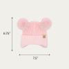 imageCC Kids Ear Flap Fur Pom Beanie for Boys Girls  Comfortable Soft Warm Children Youth Knit Skully Hat with Faux Fur PomDouble Pom  Pink