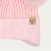 imageCC Kids Ear Flap Fur Pom Beanie for Boys Girls  Comfortable Soft Warm Children Youth Knit Skully Hat with Faux Fur PomDouble Pom  Pink