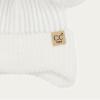 imageCC Kids Ear Flap Fur Pom Beanie for Boys Girls  Comfortable Soft Warm Children Youth Knit Skully Hat with Faux Fur PomDouble Pom  White