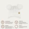 imageCC Kids Ear Flap Fur Pom Beanie for Boys Girls  Comfortable Soft Warm Children Youth Knit Skully Hat with Faux Fur PomDouble Pom  White