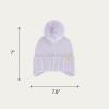 imageCC Kids Ear Flap Fur Pom Beanie for Boys Girls  Comfortable Soft Warm Children Youth Knit Skully Hat with Faux Fur PomLavender