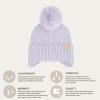 imageCC Kids Ear Flap Fur Pom Beanie for Boys Girls  Comfortable Soft Warm Children Youth Knit Skully Hat with Faux Fur PomLavender