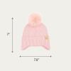 imageCC Kids Ear Flap Fur Pom Beanie for Boys Girls  Comfortable Soft Warm Children Youth Knit Skully Hat with Faux Fur PomPink
