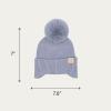 imageCC Kids Ear Flap Fur Pom Beanie for Boys Girls  Comfortable Soft Warm Children Youth Knit Skully Hat with Faux Fur PomSingle Pom  Ice Blue