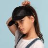 imageCC Kids Ponytail Caps Messy Buns Trucker Plain Baseball Cap BT6KIDSBlaxk