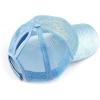 imageCC Kids Ponytail Caps Messy Buns Trucker Plain Baseball Cap BT6KIDSLt Blue