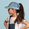 imageCC Kids Ponytail Caps Messy Buns Trucker Plain Baseball Cap BT6KIDSLt Blue