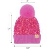 imageCC Kids Sequin Fur Pom Beanie for Boys Girls  Comfortable Soft Warm Children Youth Knit Skully Hat with Faux Fur PomHot Pink