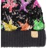 imageCC Kids Sequin Fur Pom Beanie for Boys Girls  Comfortable Soft Warm Children Youth Knit Skully Hat with Faux Fur PomMulti Star 1