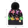 imageCC Kids Sequin Fur Pom Beanie for Boys Girls  Comfortable Soft Warm Children Youth Knit Skully Hat with Faux Fur PomMulti Star 1