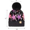 imageCC Kids Sequin Fur Pom Beanie for Boys Girls  Comfortable Soft Warm Children Youth Knit Skully Hat with Faux Fur PomMulti Star 2