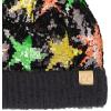 imageCC Kids Sequin Fur Pom Beanie for Boys Girls  Comfortable Soft Warm Children Youth Knit Skully Hat with Faux Fur PomMulti Star 3