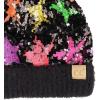 imageCC Kids Sequin Fur Pom Beanie for Boys Girls  Comfortable Soft Warm Children Youth Knit Skully Hat with Faux Fur PomMulti Star 4