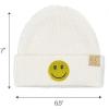 imageCC Kids Smile Face Rhinestone Beanie for Boys Girls  Recycled Yarn Comfortable Soft Warm Children Youth Knit Skully HatIvory