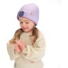 imageCC Kids Smile Face Rhinestone Beanie for Boys Girls  Recycled Yarn Comfortable Soft Warm Children Youth Knit Skully HatLavender