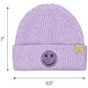 imageCC Kids Smile Face Rhinestone Beanie for Boys Girls  Recycled Yarn Comfortable Soft Warm Children Youth Knit Skully HatLavender
