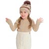 imageCC Kids Southwest Pattern Fur Pom Beanie for Boys Girls  Comfortable Soft Warm Children Youth Knit Skully Hat with Faux PomBeige