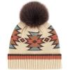 imageCC Kids Southwest Pattern Fur Pom Beanie for Boys Girls  Comfortable Soft Warm Children Youth Knit Skully Hat with Faux PomBeige