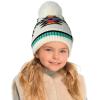 imageCC Kids Southwest Pattern Fur Pom Beanie for Boys Girls  Comfortable Soft Warm Children Youth Knit Skully Hat with Faux PomIvory