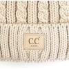 imageCC Kids Suede Patch Snuggly Soft Warm Knit Pom Cuff BeanieCable Knit Faux Fur  Beige