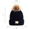 imageCC Kids Suede Patch Snuggly Soft Warm Knit Pom Cuff BeanieCable Knit Faux Fur  Black