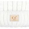 imageCC Kids Suede Patch Snuggly Soft Warm Knit Pom Cuff BeanieCable Knit Faux Fur  Ivory