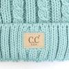 imageCC Kids Suede Patch Snuggly Soft Warm Knit Pom Cuff BeanieCable Knit Faux Fur  Mint