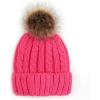 imageCC Kids Suede Patch Snuggly Soft Warm Knit Pom Cuff BeanieCable Knit Faux Fur  New Candy Pink