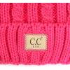 imageCC Kids Suede Patch Snuggly Soft Warm Knit Pom Cuff BeanieCable Knit Faux Fur  New Candy Pink