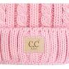 imageCC Kids Suede Patch Snuggly Soft Warm Knit Pom Cuff BeanieCable Knit Faux Fur  Pale Pink