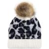 imageCC Kids Suede Patch Snuggly Soft Warm Knit Pom Cuff BeanieLeopard Print  Ivory