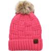 imageCC Knit Beanie Hat  Fuzzy Fleece Lined Warm Winter Hat for Women Soft Stretchy Slouchy Knit Cap Cold Weather BeanieCandy Pink