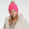imageCC Knit Beanie Hat  Fuzzy Fleece Lined Warm Winter Hat for Women Soft Stretchy Slouchy Knit Cap Cold Weather BeanieCandy Pink