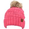 imageCC Knit Beanie Hat  Fuzzy Fleece Lined Warm Winter Hat for Women Soft Stretchy Slouchy Knit Cap Cold Weather BeanieCandy Pink