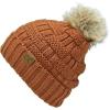 imageCC Knit Beanie Hat  Fuzzy Fleece Lined Warm Winter Hat for Women Soft Stretchy Slouchy Knit Cap Cold Weather BeanieClay