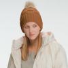 imageCC Knit Beanie Hat  Fuzzy Fleece Lined Warm Winter Hat for Women Soft Stretchy Slouchy Knit Cap Cold Weather BeanieClay