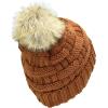 imageCC Knit Beanie Hat  Fuzzy Fleece Lined Warm Winter Hat for Women Soft Stretchy Slouchy Knit Cap Cold Weather BeanieClay