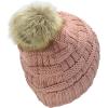 imageCC Knit Beanie Hat  Fuzzy Fleece Lined Warm Winter Hat for Women Soft Stretchy Slouchy Knit Cap Cold Weather BeanieIndi Pink
