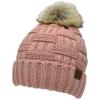 imageCC Knit Beanie Hat  Fuzzy Fleece Lined Warm Winter Hat for Women Soft Stretchy Slouchy Knit Cap Cold Weather BeanieIndi Pink