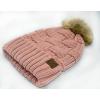 imageCC Knit Beanie Hat  Fuzzy Fleece Lined Warm Winter Hat for Women Soft Stretchy Slouchy Knit Cap Cold Weather BeanieIndi Pink