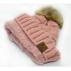 imageCC Knit Beanie Hat  Fuzzy Fleece Lined Warm Winter Hat for Women Soft Stretchy Slouchy Knit Cap Cold Weather BeanieIndi Pink