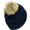 imageCC Knit Beanie Hat  Fuzzy Fleece Lined Warm Winter Hat for Women Soft Stretchy Slouchy Knit Cap Cold Weather BeanieNavy Blue