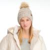 imageCC Knit Beanie Hat  Fuzzy Fleece Lined Warm Winter Hat for Women Soft Stretchy Slouchy Knit Cap Cold Weather BeanieOatmeal
